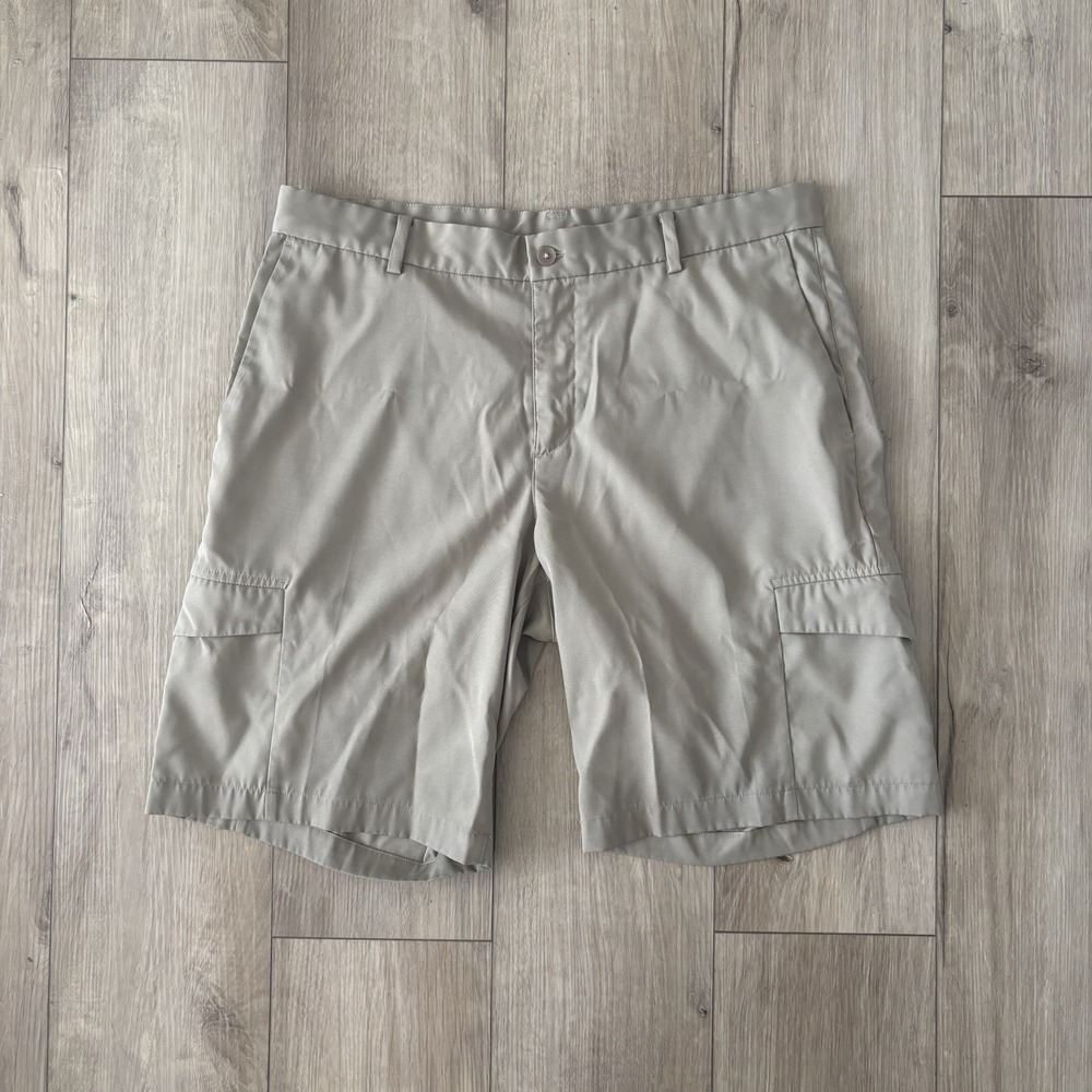 Nike Mens Dri-Fit Golf Shorts Khaki Size 34 Tour Performance 10" Inseam